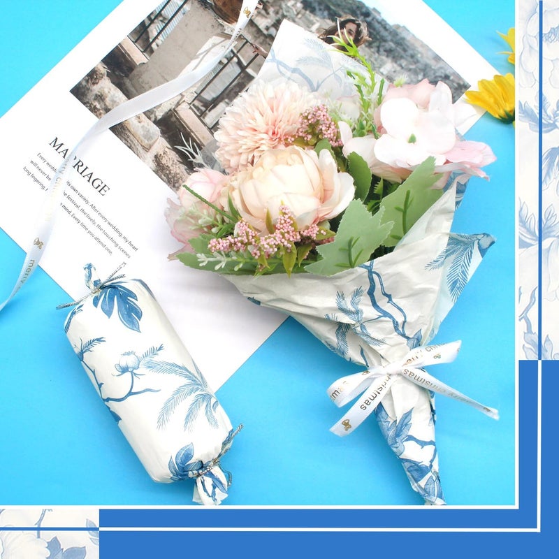 Benvo Floral Tissue Paper 20x29 Inch - 20 Sheets Decoupage Craft Paper for Gift Wrapping, Flower DIY Art Projects, Spring Wedding, Birthday & Baby Shower Decorations(Style M) - Image 5